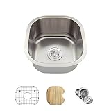 The MR Direct 1716 16 Gauge Stainless Steel Kitchen Ensemble (Bundle - 4 Items: Sink, Basket Straine