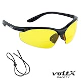 voltX[コンストラクター] 遠近両用（二重焦点）保護めがね 欧州規格CE EN166F適合／サイクリング用スポーツめがね （イエロー +3.0D） 安全ストラップ付き