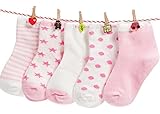 【 Angel Kids 】 シンプル カラー 靴下 ジュニア 5足 セット キッズ クルー丈 カラフル (16-19㎝★ピンク)