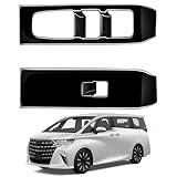 Glealcco 新型 アルファード/ヴェルファイア40系 に適合 アクセサリー パワーウィンドウスイッチパネルカバー ドアスイッチガーニッシュ 専用カスタム 内装パーツ 傷防止 (ピアノブラック)