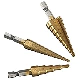 ETGtek(TM) 3sets高速度鋼カウンターシンクステップドリルユニテーパービットツールセット
