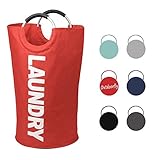 outdoorflyランドリーバスケット、簡単収納Laundry Hamper with Handles、折りたたみ服バッグ、折りたたみ式洗濯Bin , Self Standing for Colle