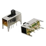 uxcell　スライドスイッチ 0.5A 50V DC　5 x 4mm　ハイ ノブ 8 ピン 3 ポジション 2P3T DP3T