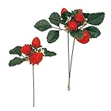 MAGIQ 東京堂 上質な造花  ストロベリーピック (3本入り) RED FM005939