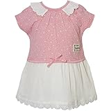 2016年 夏物 UZULAND ウズランド 天竺 オパールプリント ドッキング 半袖ワンピース ピンク◇80cm