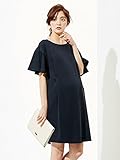 Angeliebe エンジェリーベ マタニティ ワンピース 授乳口付き ウォッシャブル ジョーゼット フレア スリーブ ワンピ 妊婦服 産前 産後 M ネイビー 21935 21935360