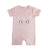 エルフ ベビー(Fairy Baby)ベビー服 ロンパースカバーオール 半袖 夏 可愛い ピンク サイズ：80
