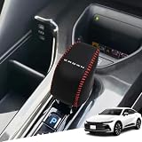 Hearsheng 新型クラウン 30系 新型クラウンクロスオーバー 35系 新型クラウンスポーツ 30系 新型クラウンエステート 30系専用本革材質シフトノブカバー 内装カスタムパーツ アクセサリー爪キズ防止 取り付け簡単 車種専用設計(黒（赤ステッチ）)