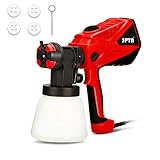 SPTA esg26ac高度な電動スプレーガン1000 ml/minペイントSprayer with 3つスプレーパターン、3つのノズルサイズ、調節可能なバルブノブ、充填1000 ml簡単取り外し可能