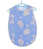 BEREAM ベビー スリーパー 赤ちゃん 綿 綿毛布 コットン キッズ ガーゼ (45×80cm, アニマル//ブルー)