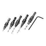 5個入り 六角シャンクスクリュー HSS ウッド カウンター シンク ドリル 1/4 " 5/6/8/10/12#