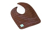 Posh Play - Faux Leather Luxury Baby Bib - Chocolate by Posh Play