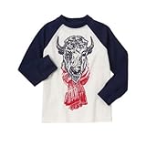 ジンボリー GYMBOREE/ バッファロースカーフティ ホワイト トップス長袖Tシャツ 7歳【並行輸入】