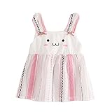 （ディゾン）dizoon 春夏 子供 ベビー キッズ 女の子 ワンピース ドレス 吊りスカート うさぎ 可愛い服 ピンク ブルー 80 85 90 100cm 6-36ヶ月