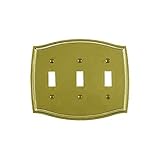 Baldwin 4780.030.CD Colonial Design Triple Toggle Switch Plate, Polished Brass - Lacquered [並行輸入品]