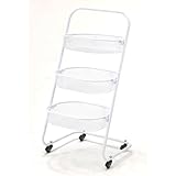 バスケットラック3段 キャスター付き ホワイト