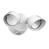 Lithonia Lighting OLF 2RH 40K 120 WH M4 2-Head Outdoor LED Round Flood Light, White [並行輸入品]