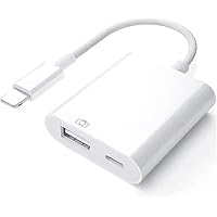 【2023新登場、正規認証品、24ヶ月保証】iPhone Lightning - USBカメラアダプタ iphone usb 変換アダプタ USB3.0高速伝送 lightning usb 変換 スマート双方向 写真転送 急速充電 ライトニング us