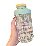 【医療器具にも使用の樹脂製】MYEEDA プロテインシェイカー 750ml トライタン ウォーターボトル 手を入れて洗える水筒 目盛り付き シェイカー 可愛い bpaフリー プロテイン カップ 持ち運び便利 漏れ防止 匂い防止 ミキサー 洗いやすい 大容量 protein shaker 男女兼用 おしゃれ 半透明 シェイカーボトル (グリーン)