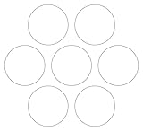 「円形 ライン表示（白）」 床や路面に直接貼れる 路面表示ステッカー 各60X60mm ７枚組