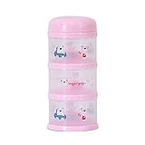 Yomilock 3-Layer Antibiotic Milk Powder Container / Dispenser Pink - Made In Korea by Yomilock