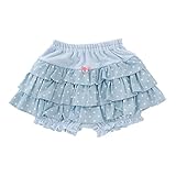 (チャックル) chuckle *スウィートガール*ドットふりふりフリルパンツブルマー サックス 80-95cm P3265-95-30