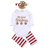 新生児　赤ちゃん　長袖　可愛い　ロンパース　ヘアバンド　クリスマス　ボディスーツ　ジャンプスーツ　服　贈り物　全4サイズ - 90