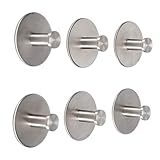 Angelbubbles粘着フック6個/パック3 Mステッカー+フル304ステンレススチール+ Heavy Duty竹 304 Stainless Steel シルバー A-HOOK03