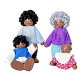 安全な明確なドールハウスの家族は、子供のための3+の明確な木製人形のプレイのプレイのための家族の人形