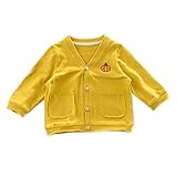 ベビー漫画パンプキンパターンロングスリーブコットン服 (90, 黄)