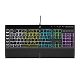 Corsair (コルセア) K55 RGB PRO メンブレン 有線ゲーミングキーボード – IP42 防塵 こぼれ防止 – 6つのマクロキー Elgato統合 – iCUE対応 – QWERTY NA – PC Mac Xbox – ブラック