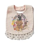 Bijoux & Bee(ビジュー&ビー) ピエロフリルのプリントビブ<日本製> ホワイト