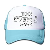 子供 メッシュキャップ 通気性 今季最新 登山 キャップ 牛 豚 鶏 ネズミ 友 食べ物 折り畳み 帽子 カジュアル ストーリート系ライトブルー プリント付き 無地