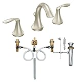 Moen T6420BN-9000 Eva Two-Handle High Arc Bathroom Faucet with Valve, Brushed Nickel by Moen