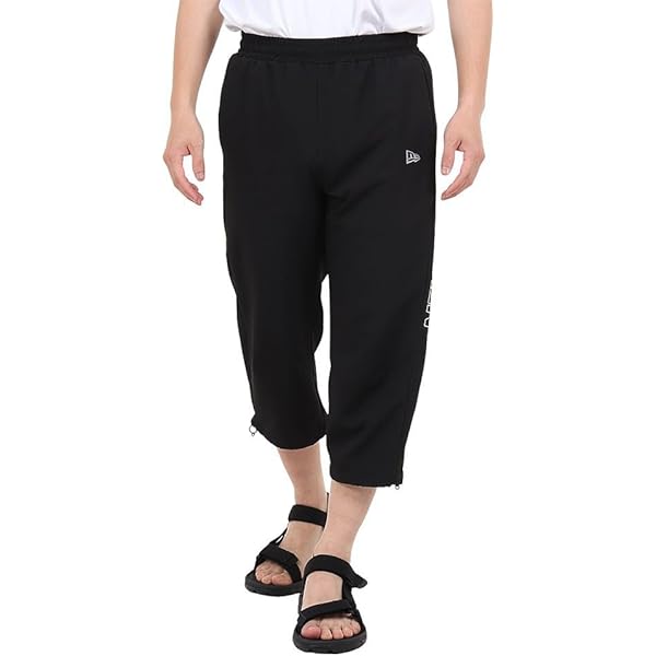 【美品】ニューエラ ブラック クロスウェア クロップドパンツ XL 大きめ 人気 クロスウェア クロップドパンツ ワードマークロゴ ブラック