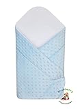 BlueberryShop Dot Popcorn Minky Cuddle Soft Fleece Cotton Swaddle Wrap, Blanket, Sleeping Bag for Ne