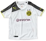 Puma BVB Third Maillot de football pour enfant avec logo du sponsor Blanc Blanc/gris foncé 8-9 ans