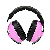 Newkiton 子供用防音イヤーマフ 遮音値27dB 折りたたみ式 耐摩素材 超弾力性 建設作業 聴覚過敏 騒音対策 射撃 等様々な用途に (ピンク)