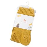 hibote 可愛い　ベビー　ガール　タイツ　ストッキング　ベビーパンティー　ミックスコットン製 イエロー 1-3歳