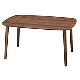 サイドテーブル 鏡面 木製 トールテーブル 幅75cm カラー：ブラウン