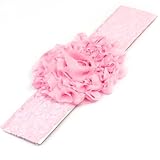 ベビー用　ヘアーバンド　レース　花　ピンク