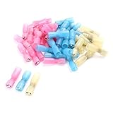 Mallofusa 100個オス/メス防水形圧着スリーブ 絶縁圧着端子　ワイヤーコネクタ 熱収縮絶縁コネクター 熱収縮チューブ