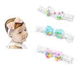 Anjelly ベビー用ヘアバンド メッシュリボン 3セット 新生児 赤ちゃん おしゃれ アクセサリー (Eセット)