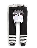 [Vaenait Baby] 0-24ヶ月 子供キッズ男の子レギンスソックスタイツスキニースパッツ Black Raccon