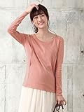Angeliebe エンジェリーベ マタニティ 授乳口付き 綿混 やわらか フライス ラウンドネック Tシャツ 妊婦服 産前 産後 長袖 M ～ L ピンク 22069 22069702