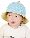 (コ-ランド) Co-land ベビー用ハット 赤ちゃんキャップ キッズ帽子 子供サンバイザー フィッシャーマンハット ドット柄 女の子 男の子 紫外線 UVカット ブルー