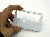 PLATA カード型 ハンド ルーペ 倍率 2倍 手の平サイズ ライト 付き