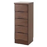 天然木アルダー　カウンター下収納　引出しタイプ　ダークブラウン色