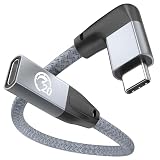 UseBean USB C 延長 0.2m タイプc 延長ケーブル USB Type-C l字 短い USB3.2 Gen2(20Gbps) 高速データ転送 100W/5A PD急速充電 USBC メス USBC オス 4K/60HZビデオ伝送 iPhone 16 15、MacBook、iPad Pro、Steam Deck、Galaxy S25 S24、Xperia等Type C機種対応