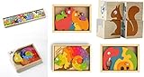 BeginAgain 動物 木のおもちゃ ブロック パズル シリーズ (No1 アニマル パレード) [並行輸入品]